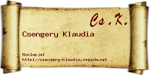 Csengery Klaudia névjegykártya